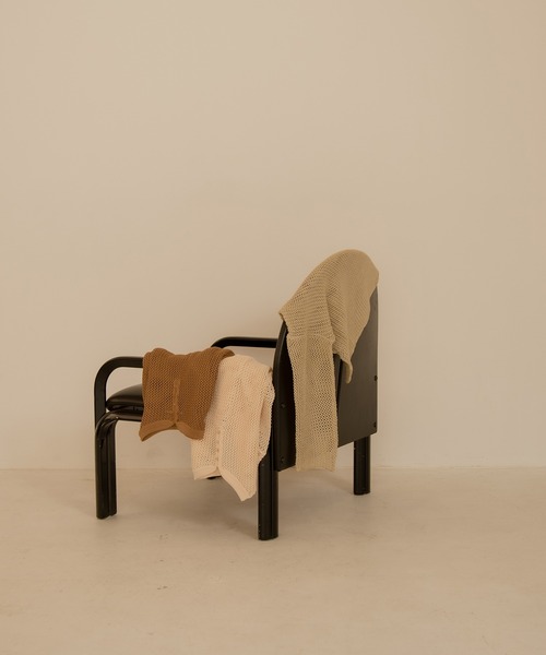 lawgy（ラウジー）の「center button mesh knit（ニット/セーター・レディース・ベージュ/ブラウン/アイボリー・FREE）」の8枚目の写真