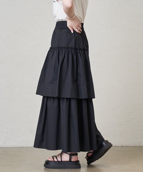 Chico(チコ)の「ランダムティアードタイプライタースカート(スカート・レディース・ブラック/ホワイト/パープル・FREE)」の9枚目の写真