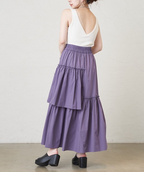 Chico(チコ)の「ランダムティアードタイプライタースカート(スカート・レディース・ブラック/ホワイト/パープル・FREE)」の14枚目の写真