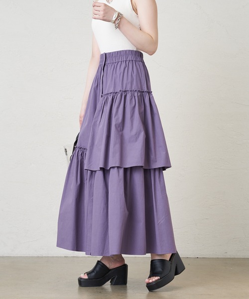 Chico(チコ)の「ランダムティアードタイプライタースカート(スカート・レディース・ブラック/ホワイト/パープル・FREE)」の16枚目の写真