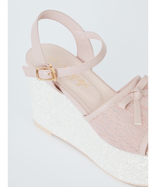 Ank Rouge（アンクルージュ）の「レース×グリッターーサンダル（サンダル・レディース・ピンク/ブラック・L/M）」の5枚目の写真