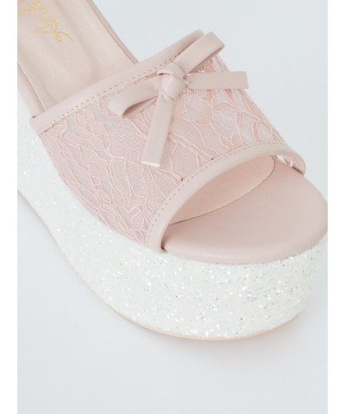 Ank Rouge（アンクルージュ）の「レース×グリッターーサンダル（サンダル・レディース・ピンク/ブラック・L/M）」の6枚目の写真