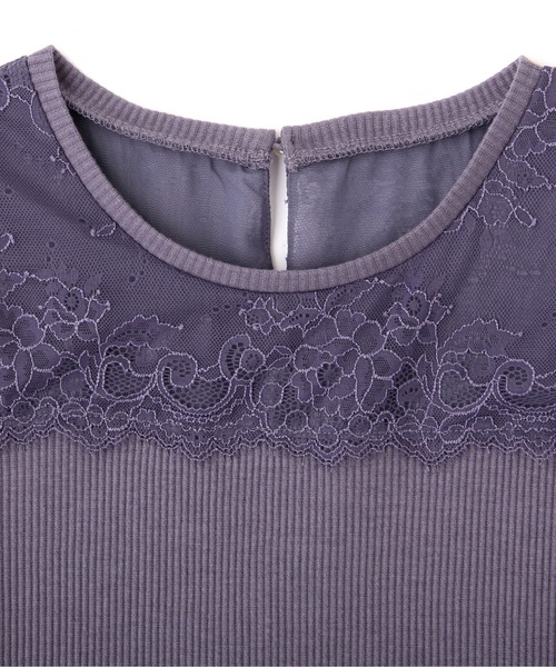 PROPORTION BODY DRESSING（プロポーションボディドレッシング）の「配色レースリブテレコカットソー / 1211260601（Tシャツ/カットソー・レディース・ブラック/ライトピンク/ブルー系その他・SMALL/MEDIUM）」の15枚目の写真