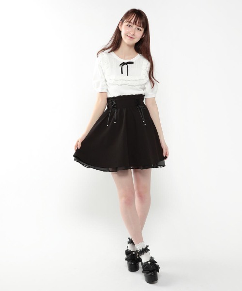 LODISPOTTO（ロディスポット）の「スクエアーフリルフェアリーニット（ニット/セーター・レディース・ピンク/ホワイト/ブラック/ライトブルー・MEDIUM）」の12枚目の写真