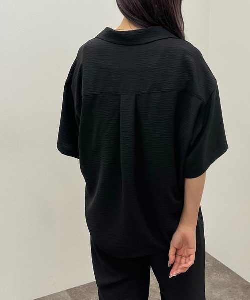 apres jour mignon(アプレジュールミニョン)の「開襟シャツ 【ZOZOTOWN限定アイテム】(シャツ/ブラウス・レディース・ブラック/グリーン/パープル/チャコールグレー・X-LARGE/フリー)」の9枚目の写真
