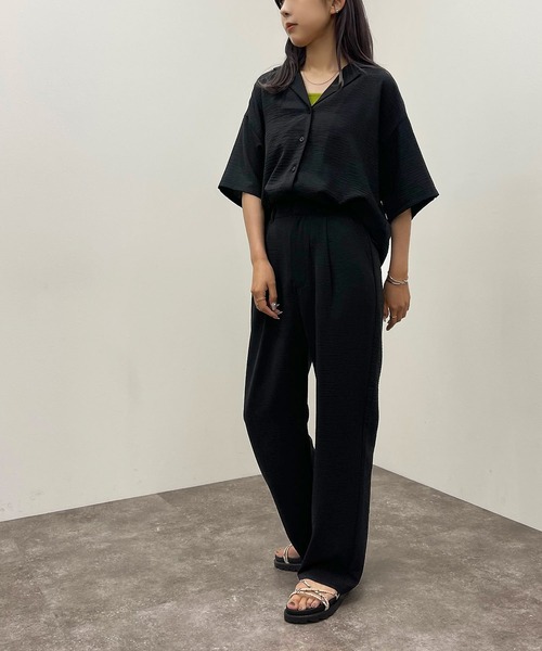 apres jour mignon(アプレジュールミニョン)の「開襟シャツ 【ZOZOTOWN限定アイテム】(シャツ/ブラウス・レディース・ブラック/グリーン/パープル/チャコールグレー・X-LARGE/フリー)」の11枚目の写真