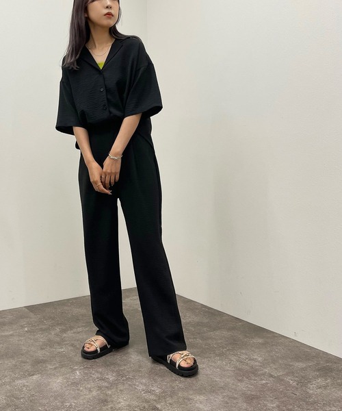 apres jour mignon(アプレジュールミニョン)の「開襟シャツ 【ZOZOTOWN限定アイテム】(シャツ/ブラウス・レディース・ブラック/グリーン/パープル/チャコールグレー・X-LARGE/フリー)」の12枚目の写真