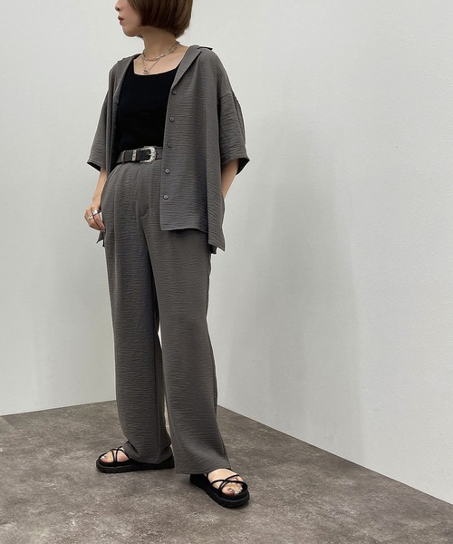 apres jour mignon(アプレジュールミニョン)の「開襟シャツ 【ZOZOTOWN限定アイテム】(シャツ/ブラウス・レディース・ブラック/グリーン/パープル/チャコールグレー・X-LARGE/フリー)」の20枚目の写真