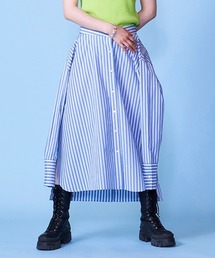 lautreamont BLEUBLANC | ストライプシャツスカート(スカート)