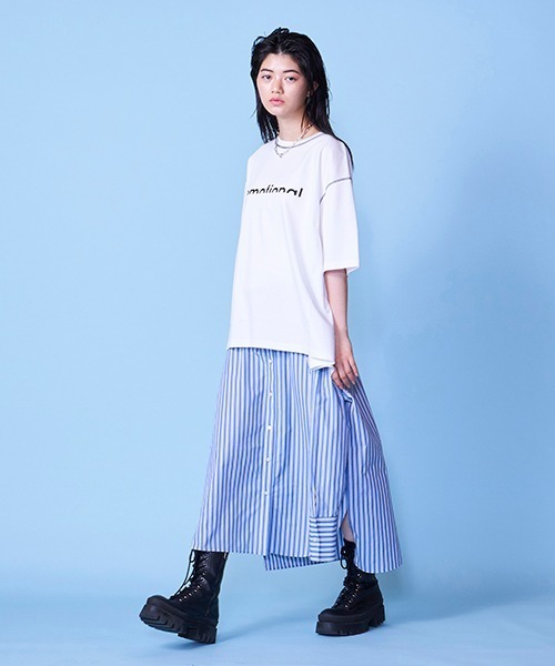 lautreamont BLEUBLANC（ロートレアモンブルーブラン）の「ストライプシャツスカート（スカート・レディース・ブラウン系その他/ブルー系その他・9号）」の11枚目の写真