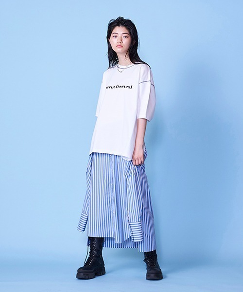 lautreamont BLEUBLANC（ロートレアモンブルーブラン）の「ストライプシャツスカート（スカート・レディース・ブラウン系その他/ブルー系その他・9号）」の13枚目の写真