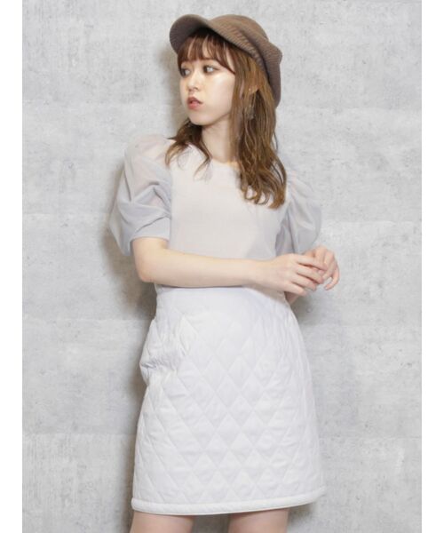 dazzlin（ダズリン）の「シアーハイネックニットトップス（ニット/セーター・レディース・オフホワイト/ブラック/グレー/ブラウン・FREE）」の3枚目の写真