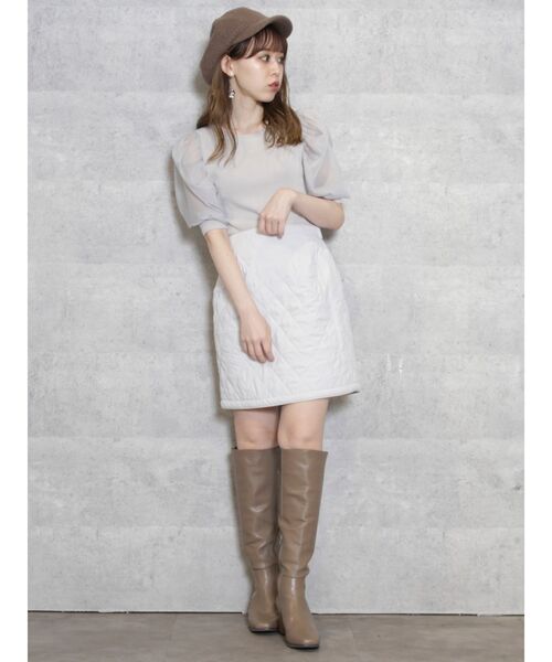 dazzlin（ダズリン）の「シアーハイネックニットトップス（ニット/セーター・レディース・オフホワイト/ブラック/グレー/ブラウン・FREE）」の12枚目の写真