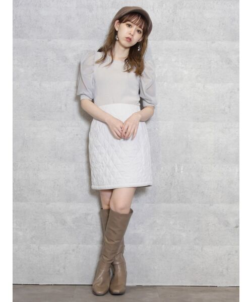 dazzlin（ダズリン）の「シアーハイネックニットトップス（ニット/セーター・レディース・オフホワイト/ブラック/グレー/ブラウン・FREE）」の10枚目の写真