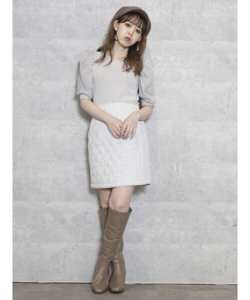 dazzlin（ダズリン）の「シアーハイネックニットトップス（ニット/セーター・レディース・オフホワイト/ブラック/グレー/ブラウン・FREE）」の7枚目の写真