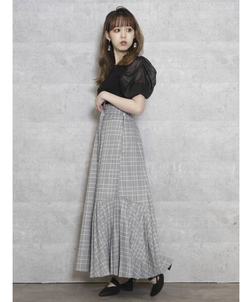 dazzlin（ダズリン）の「シアーハイネックニットトップス（ニット/セーター・レディース・オフホワイト/ブラック/グレー/ブラウン・FREE）」の13枚目の写真