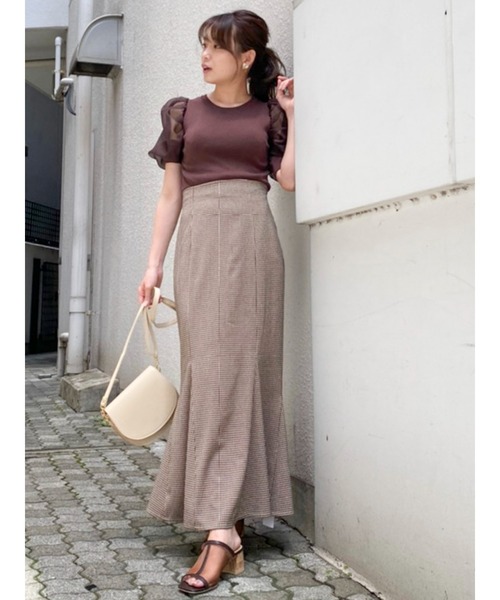 dazzlin（ダズリン）の「シアーハイネックニットトップス（ニット/セーター・レディース・オフホワイト/ブラック/グレー/ブラウン・FREE）」の14枚目の写真