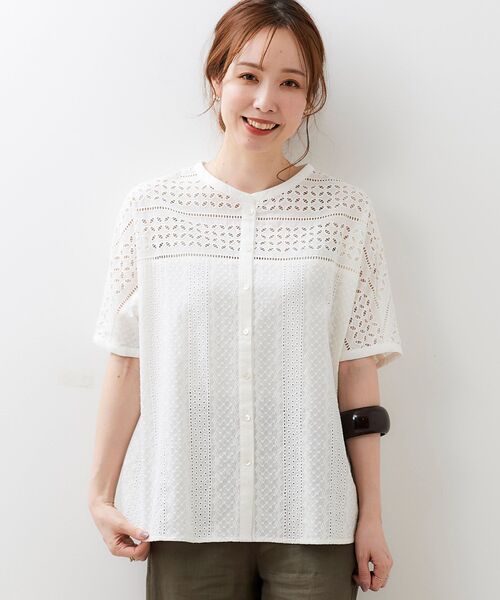 レディース カットワーク刺繍ブラウス カットレースドルマンスリーブブラウス トップス Tシャツ シャツ ブラウス カットソー 白シャツ 白トップス 5分袖 7分袖 レディース カットワーク刺繍ブラウス カットレースドルマン