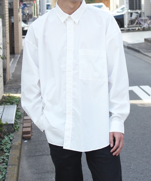 yield(イールド)の「【yield select apparel】TCビッグシャツ オーバーサイズ 217-05(シャツ/ブラウス・メンズ・ホワイト/ダークグリーン/ネイビー/グリーン/チャコールグレー・M/L)」の2枚目の写真