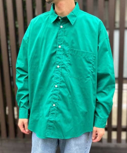 yield(イールド)の「【yield select apparel】TCビッグシャツ オーバーサイズ 217-05(シャツ/ブラウス・メンズ・ホワイト/ダークグリーン/ネイビー/グリーン/チャコールグレー・M/L)」の4枚目の写真