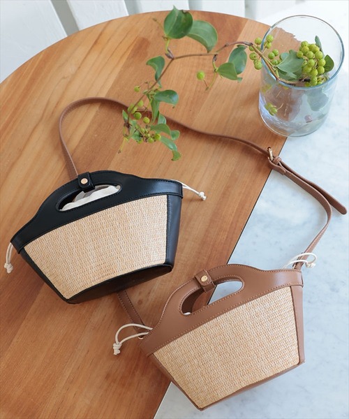 DONOBAN（ドノバン）の「2wayミニバスケットバッグ（ハンドバッグ・レディース・ブラック/ブラウン・ONESIZE）」の8枚目の写真