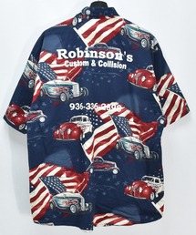 VINTAGE（ヴィンテージ）の「【ヴィンテージ古着】NORTH RIVER “Robinson's” ホットロッド 総柄 半袖 B.D.シャツ（シャツ/ブラウス・メンズ）」