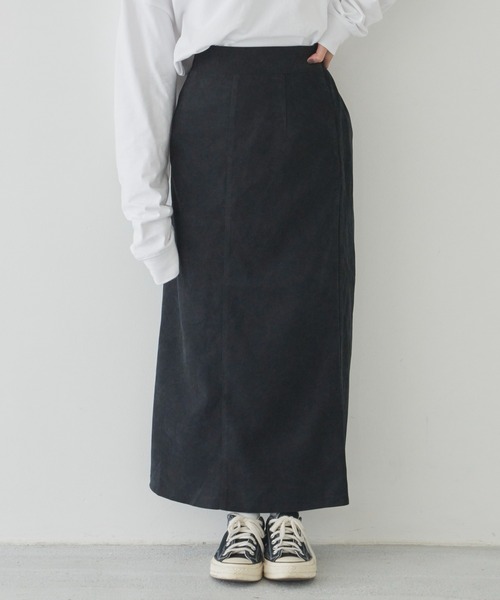 flaner（フラネ）の「コーデュロイタイトロングスカート（スカート・レディース・ブラック/モカ・SMALL/MEDIUM）」の7枚目の写真