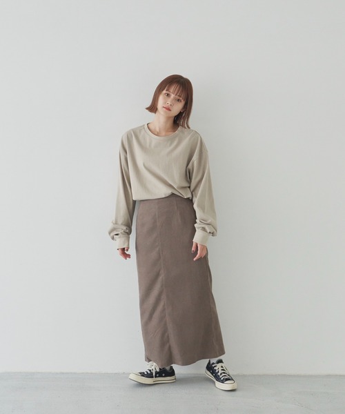 flaner（フラネ）の「コーデュロイタイトロングスカート（スカート・レディース・ブラック/モカ・SMALL/MEDIUM）」の16枚目の写真