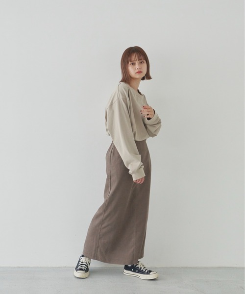 flaner（フラネ）の「コーデュロイタイトロングスカート（スカート・レディース・ブラック/モカ・SMALL/MEDIUM）」の17枚目の写真