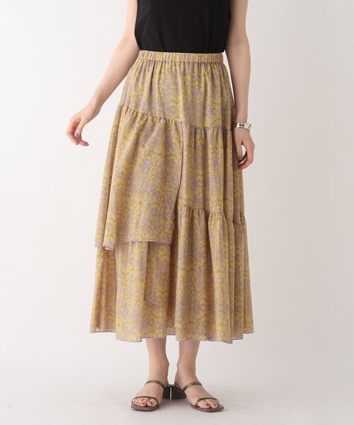 AG by aquagirl(エージーバイアクアガール)の「◆リーフプリントティアードスカート(スカート・レディース・ライトパープル/ブラック系/ブルー系5・38/36)」の13枚目の写真