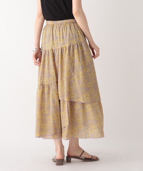 AG by aquagirl(エージーバイアクアガール)の「◆リーフプリントティアードスカート(スカート・レディース・ライトパープル/ブラック系/ブルー系5・38/36)」の6枚目の写真