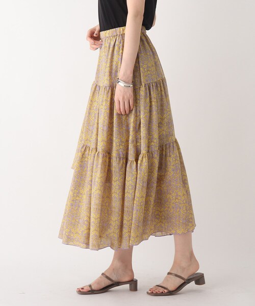 AG by aquagirl(エージーバイアクアガール)の「◆リーフプリントティアードスカート(スカート・レディース・ライトパープル/ブラック系/ブルー系5・38/36)」の11枚目の写真