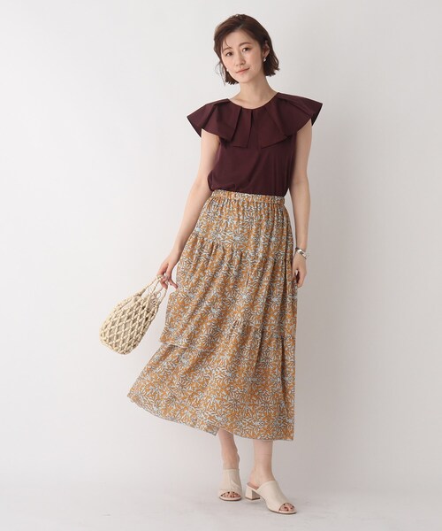 AG by aquagirl(エージーバイアクアガール)の「◆リーフプリントティアードスカート(スカート・レディース・ライトパープル/ブラック系/ブルー系5・38/36)」の21枚目の写真