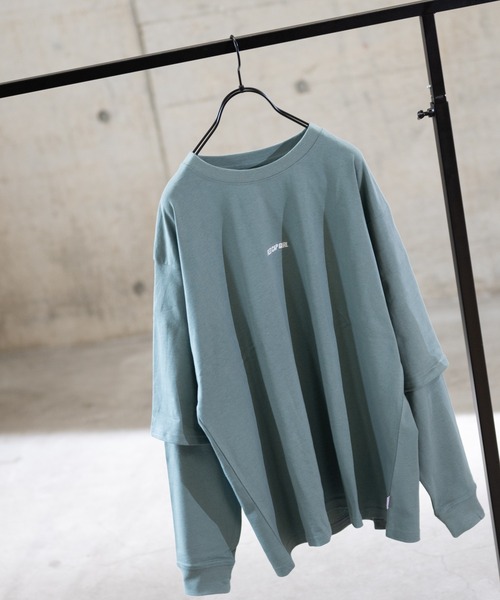 Red Cap Girl（レッドキャプガール）の「【a-r】〔Red Cap Girl /レッドキャップガール〕天竺フェイクレイヤードバックプリントロングTシャツ（Tシャツ/カットソー・メンズ・ブラック/ブルー/ベージュ/ホワイト/ベージュ系その他/グリーン・LARGE/MEDIUM）」の19枚目の写真