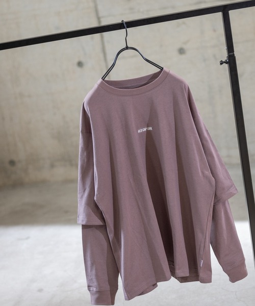 Red Cap Girl（レッドキャプガール）の「【a-r】〔Red Cap Girl /レッドキャップガール〕天竺フェイクレイヤードバックプリントロングTシャツ（Tシャツ/カットソー・メンズ・ブラック/ブルー/ベージュ/ホワイト/ベージュ系その他/グリーン・LARGE/MEDIUM）」の22枚目の写真