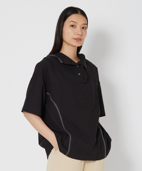 shop DADA(ショップダダ)の「ウィンドブレーカー風シャツ(1S13-6178)(シャツ/ブラウス・レディース・ブラック/ベージュ/グリーン・FREE)」の8枚目の写真