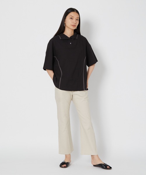 shop DADA(ショップダダ)の「ウィンドブレーカー風シャツ(1S13-6178)(シャツ/ブラウス・レディース・ブラック/ベージュ/グリーン・FREE)」の9枚目の写真