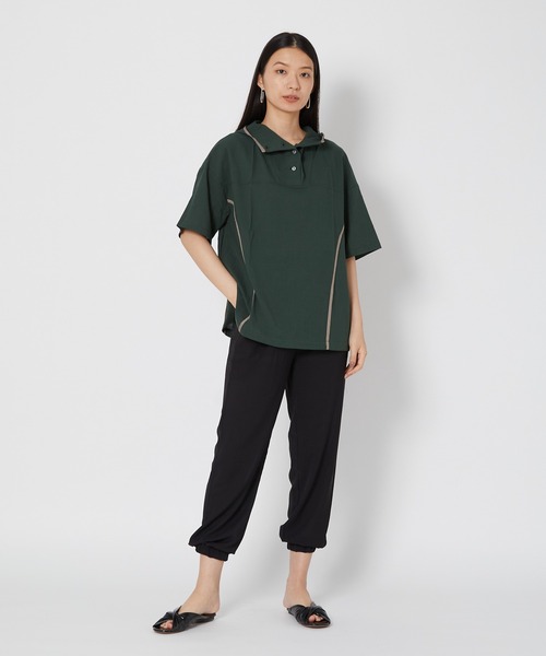 shop DADA(ショップダダ)の「ウィンドブレーカー風シャツ(1S13-6178)(シャツ/ブラウス・レディース・ブラック/ベージュ/グリーン・FREE)」の10枚目の写真
