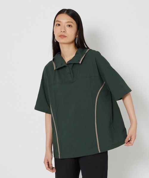 shop DADA(ショップダダ)の「ウィンドブレーカー風シャツ(1S13-6178)(シャツ/ブラウス・レディース・ブラック/ベージュ/グリーン・FREE)」の11枚目の写真
