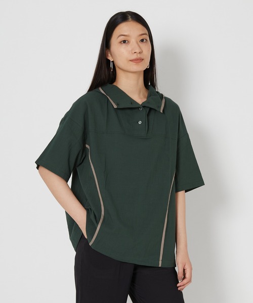 shop DADA(ショップダダ)の「ウィンドブレーカー風シャツ(1S13-6178)(シャツ/ブラウス・レディース・ブラック/ベージュ/グリーン・FREE)」の12枚目の写真
