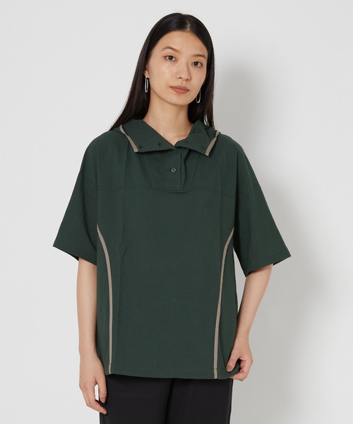 shop DADA(ショップダダ)の「ウィンドブレーカー風シャツ(1S13-6178)(シャツ/ブラウス・レディース・ブラック/ベージュ/グリーン・FREE)」の13枚目の写真