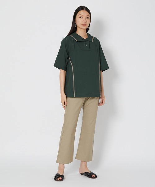 shop DADA(ショップダダ)の「ウィンドブレーカー風シャツ(1S13-6178)(シャツ/ブラウス・レディース・ブラック/ベージュ/グリーン・FREE)」の14枚目の写真