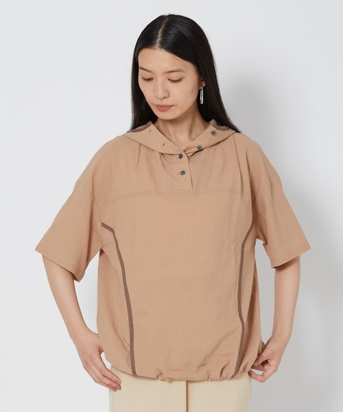 shop DADA(ショップダダ)の「ウィンドブレーカー風シャツ(1S13-6178)(シャツ/ブラウス・レディース・ブラック/ベージュ/グリーン・FREE)」の15枚目の写真