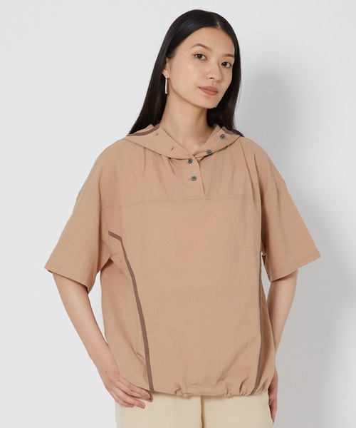 shop DADA(ショップダダ)の「ウィンドブレーカー風シャツ(1S13-6178)(シャツ/ブラウス・レディース・ブラック/ベージュ/グリーン・FREE)」の16枚目の写真