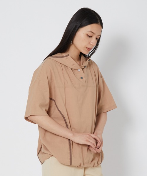 shop DADA(ショップダダ)の「ウィンドブレーカー風シャツ(1S13-6178)(シャツ/ブラウス・レディース・ブラック/ベージュ/グリーン・FREE)」の17枚目の写真