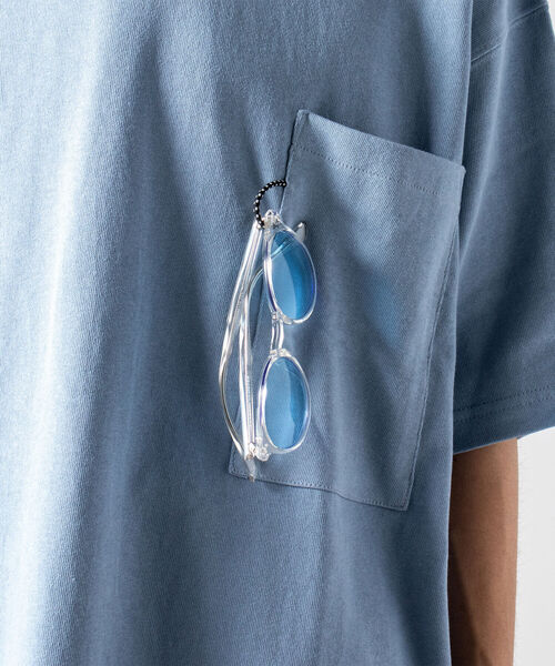 GLOSTER（グロスター）の「【GLOSTER/グロスター】ヘビーウェイト ビッグポケットTシャツ ※マスクポケット付き（Tシャツ/カットソー・メンズ・ホワイト/ブラック/ブルー/キナリ・LARGE）」の10枚目の写真