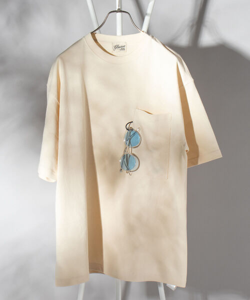 GLOSTER（グロスター）の「【GLOSTER/グロスター】ヘビーウェイト ビッグポケットTシャツ ※マスクポケット付き（Tシャツ/カットソー・メンズ・ホワイト/ブラック/ブルー/キナリ・LARGE）」の5枚目の写真