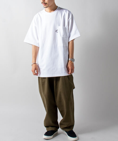 GLOSTER（グロスター）の「【GLOSTER/グロスター】ヘビーウェイト ビッグポケットTシャツ ※マスクポケット付き（Tシャツ/カットソー・メンズ・ホワイト/ブラック/ブルー/キナリ・LARGE）」の13枚目の写真