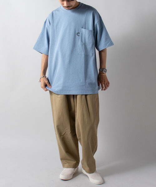 GLOSTER（グロスター）の「【GLOSTER/グロスター】ヘビーウェイト ビッグポケットTシャツ ※マスクポケット付き（Tシャツ/カットソー・メンズ・ホワイト/ブラック/ブルー/キナリ・LARGE）」の17枚目の写真