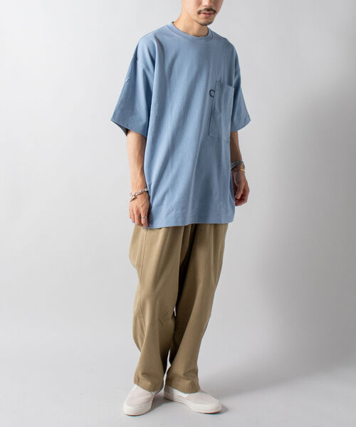 GLOSTER（グロスター）の「【GLOSTER/グロスター】ヘビーウェイト ビッグポケットTシャツ ※マスクポケット付き（Tシャツ/カットソー・メンズ・ホワイト/ブラック/ブルー/キナリ・LARGE）」の11枚目の写真